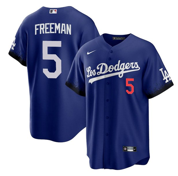 Men's Los Angeles Dodgers #5 Freddie Freeman Royal City Connect Cool Base Stitched Baseball Jersey Men's Los Angeles Dodgers #5 Freddie Freeman Royal City Connect Cool Base Stitched Baseball Jersey